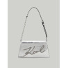 BOLSO KARL LAGERFED K/SIGNATURE 2.0 SP SHB METALLC PLATA