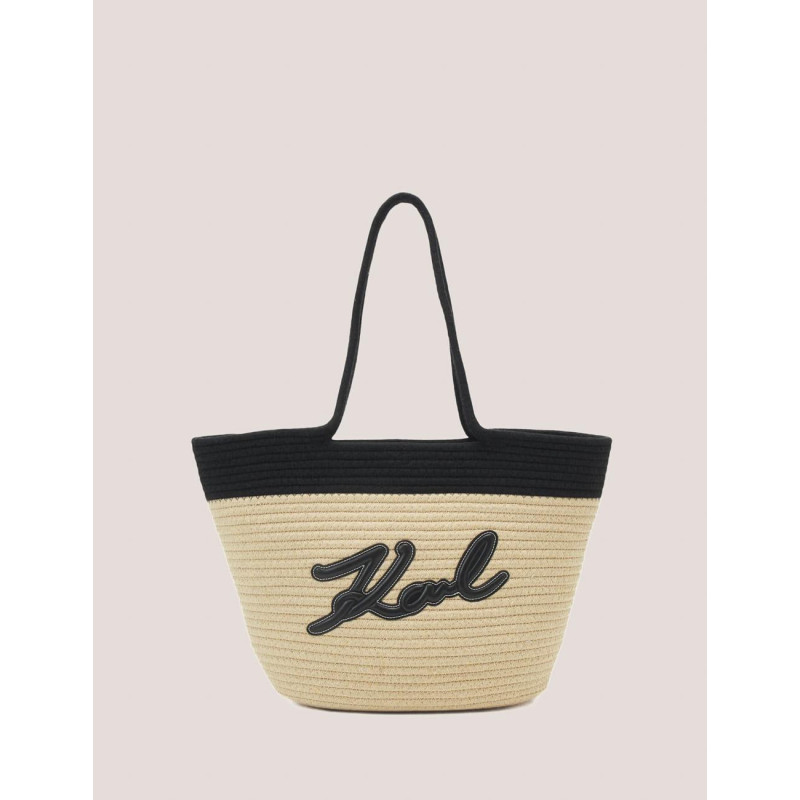 BOLSO MUJER KARL LAGERFELD K/SIGNATURE BEACH BASKET NEGRO