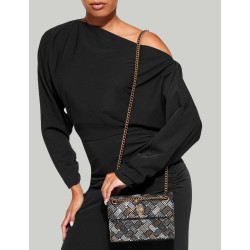 BOLSO KURT GEIGER FABRIC MINI KENSINGTON NEGRO