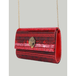BOLSO KURT GEIGER PARTY EAGLE CLUTCH ROJO