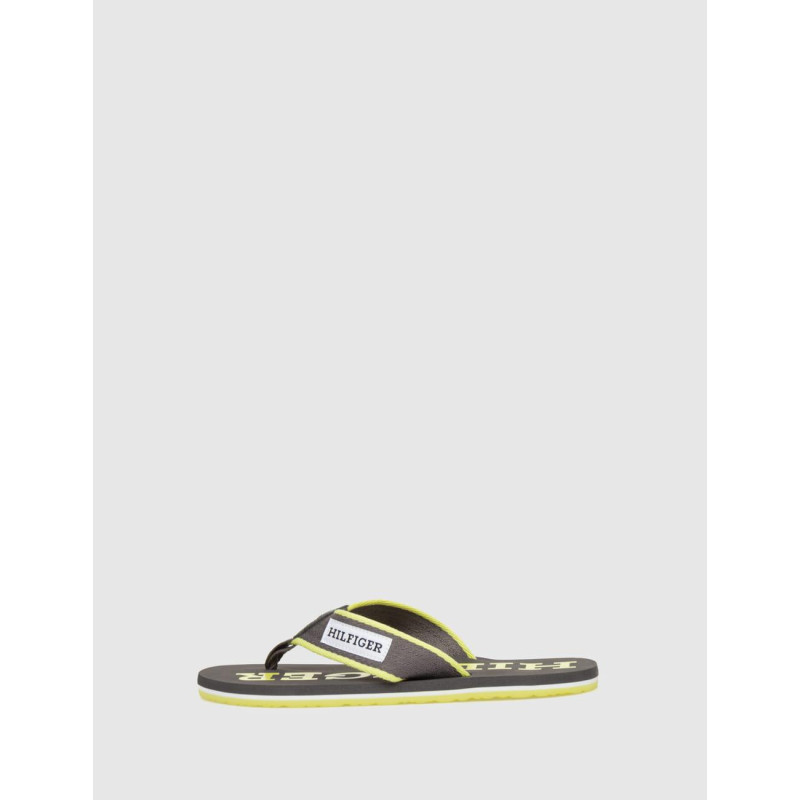 CHANCLA TOMMY HILFIGER PATCH HILFIGER BEACH SANDAL NEGRO