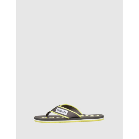 CHANCLA TOMMY HILFIGER PATCH HILFIGER BEACH SANDAL NEGRO