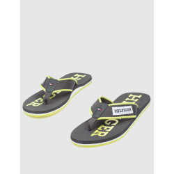 CHANCLA TOMMY HILFIGER PATCH HILFIGER BEACH SANDAL NEGRO