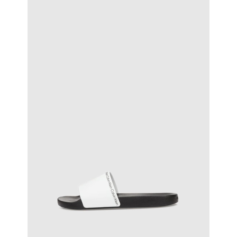 CHANCLA CALVIN KLEIN POOL SLIDE RUBBER BLANCO