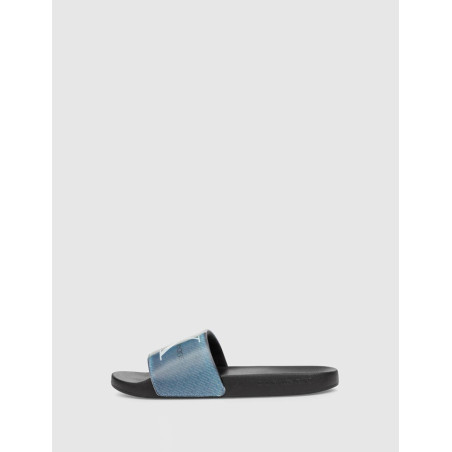 CHANCLA CALVIN KLEIN SLIDE LENTICULAR AZUL