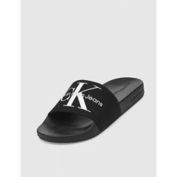 CHANCLA CALVIN KLEIN SLIDE MONORAM CO NEGRO
