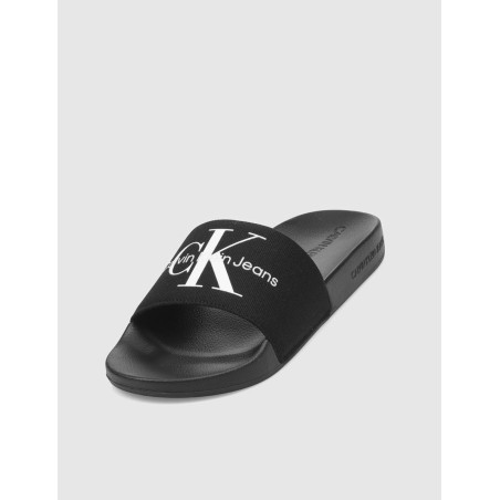 CHANCLA CALVIN KLEIN SLIDE MONOGRAM CO NEGRO