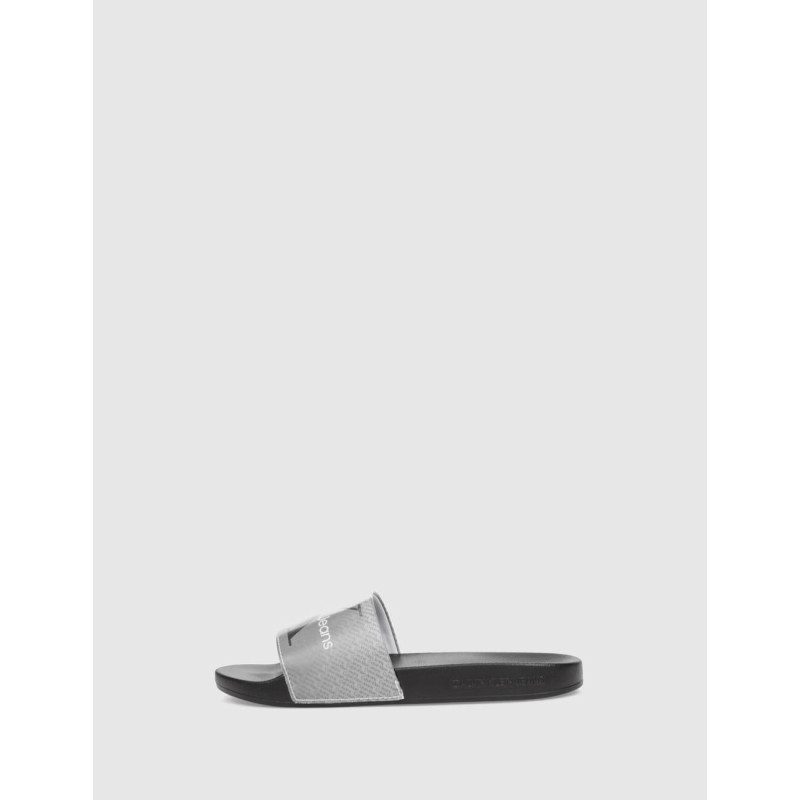 CHANCLA MUJER CALVIN KLEIN SLIDE LENTICULAR BLANCO