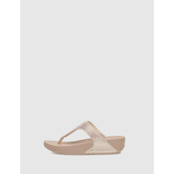 CHANCLA FITFLOP LULU CRYSTAL EMBELLISHED TOE-POST PLATINO