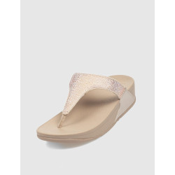 CHANCLA FITFLOP LULU CRYSTAL EMBELLISHED TOE-POST PLATINO