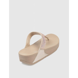CHANCLA FITFLOP LULU CRYSTAL EMBELLISHED TOE-POST PLATINO