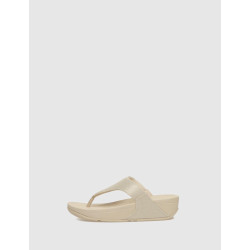 CHANCLA FLIP FLOP LULU GLITZ-CANVAS TOE-POST PLATINO