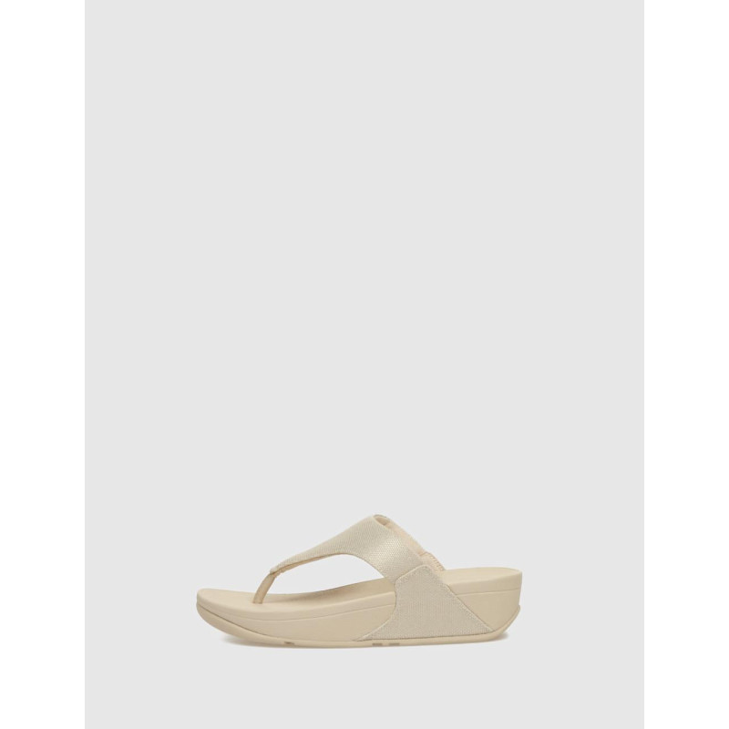 CHANCLA FLIP FLOP LULU GLITZ-CANVAS TOE-POST PLATINO