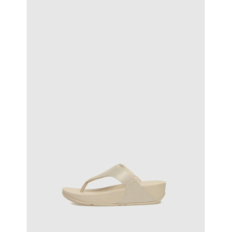 CHANCLA FLIP FLOP LULU GLITZ-CANVAS TOE-POST PLATINO