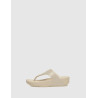 CHANCLA FLIP FLOP LULU GLITZ-CANVAS TOE-POST PLATINO