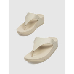 CHANCLA FLIP FLOP LULU GLITZ-CANVAS TOE-POST PLATINO