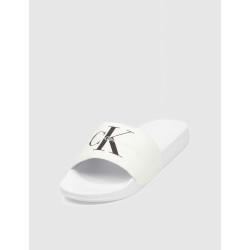 CHANCLA CALVIN KLEIN SLIDE MONOGRAM CO BLANCO