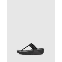 CHANCLA FITFLOP LULU CRYSTAL EMBELLISHED TOE-POST NEGRO