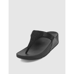 CHANCLA FITFLOP LULU CRYSTAL EMBELLISHED TOE-POST NEGRO