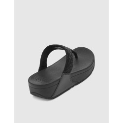 CHANCLA FITFLOP LULU CRYSTAL EMBELLISHED TOE-POST NEGRO