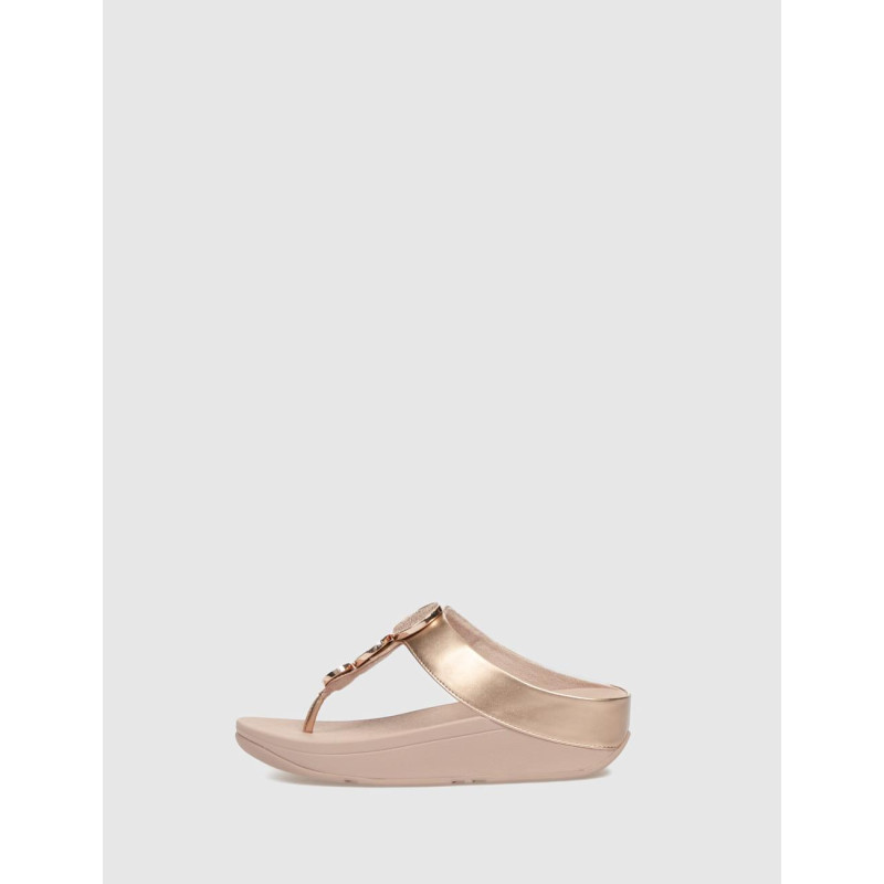 CHANCLA FLIP FLOP HALO BEAD-CIRCLE METALLIC TOE-POST ORO ROSADO