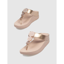 CHANCLA FLIP FLOP HALO BEAD-CIRCLE METALLIC TOE-POST ORO ROSADO