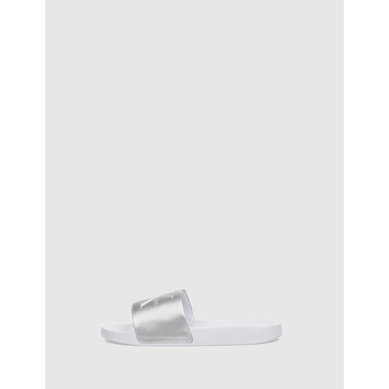 CHANCLA CALVIN KLEIN SLIDE NY PEARL BLANCO