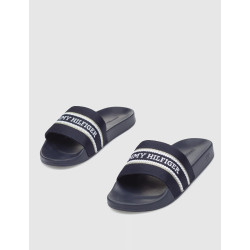 CHANCLA TOMMY HILFIGER TJW CHUNKY FLATFORM SLIDE MARINO