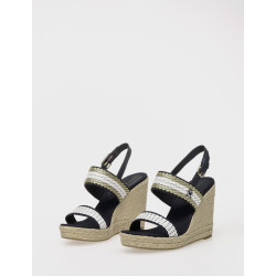 SANDALIA TOMMY HILFIGER GOLDEN WEBBING  WEDGE MARINO