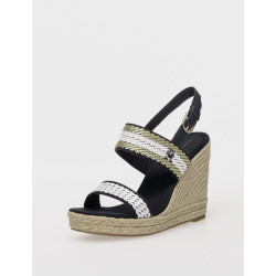 SANDALIA TOMMY HILFIGER GOLDEN WEBBING  WEDGE MARINO