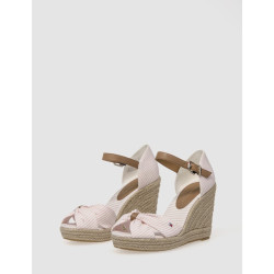SANDALIA TOMMY HILFIGER BASIC SEERSUCKER HIGH WEDGE ROSA