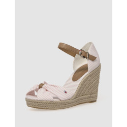 SANDALIA TOMMY HILFIGER BASIC SEERSUCKER HIGH WEDGE ROSA