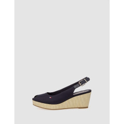 SANDALIA TOMMY HILFIGER ICONIC ELBA SLING BACK WEDGE MARINO