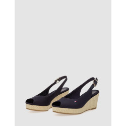 SANDALIA TOMMY HILFIGER ICONIC ELBA SLING BACK WEDGE MARINO
