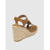 SANDALIA TOMMY HILFIGER ESPADRILLE HIGH WEDGE LEATHER MARRÓN
