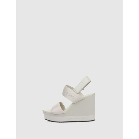 SANDALIA CALVIN KLEIN WEDGE SANDAL WEBBING IN BR BEIG