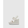 SANDALIA CALVIN KLEIN WEDGE SANDAL WEBBING IN BR BEIG
