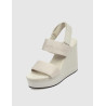 SANDALIA CALVIN KLEIN WEDGE SANDAL WEBBING IN BR BEIG