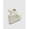 SANDALIA CALVIN KLEIN WEDGE SANDAL WEBBING IN BR BEIG