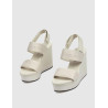 SANDALIA CALVIN KLEIN WEDGE SANDAL WEBBING IN BR BEIG