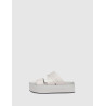 SANDALIA CALVIN KLEIN FLATFORM SANDAL WEBBING IN MR BEIG