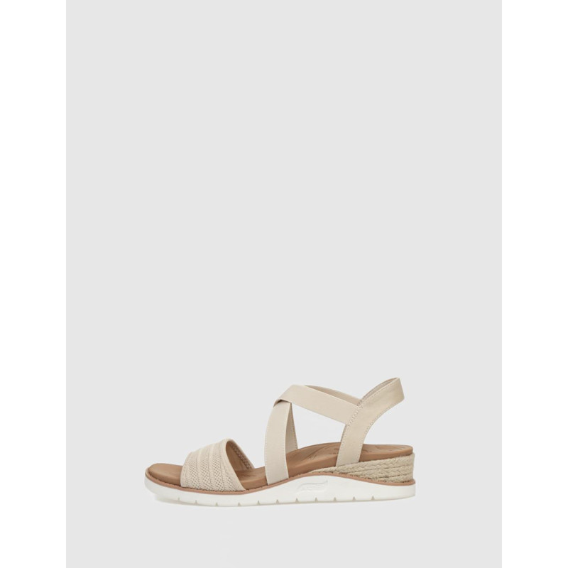 SANDALIA SKECHERS BOBS ARCH FIT BEACH KISS - BOHO BEYOND BEIG