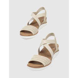 SANDALIA SKECHERS BOBS ARCH FIT BEACH KISS - BOHO BEYOND BEIG