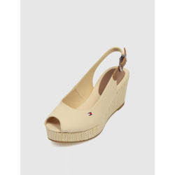 SANDALIA TOMMY HILFIGER ICONIC ELBA SLING BACK WEDGE CÁMEL
