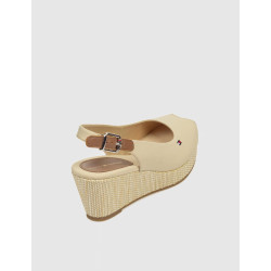 SANDALIA TOMMY HILFIGER ICONIC ELBA SLING BACK WEDGE CÁMEL
