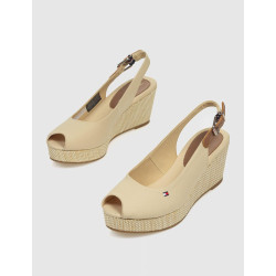 SANDALIA TOMMY HILFIGER ICONIC ELBA SLING BACK WEDGE CÁMEL