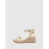 SANDALIA TOMMY HILFIGER COLORFUL WEDGE SATIN SANDAL BEIG