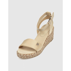 SANDALIA TOMMY HILFIGER COLORFUL WEDGE SATIN SANDAL BEIG