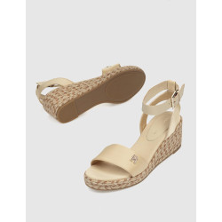 SANDALIA TOMMY HILFIGER COLORFUL WEDGE SATIN SANDAL BEIG