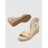 SANDALIA TOMMY HILFIGER COLORFUL WEDGE SATIN SANDAL BEIG